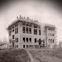 Photo of the construction of Woodmar Hall